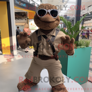Mascot character of a Brown...