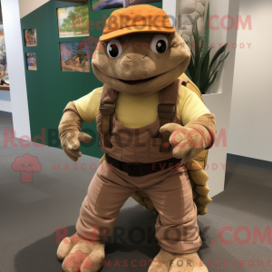 Mascot character of a Brown...