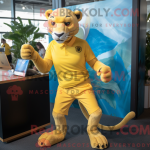 Maskottchen eines gelben...