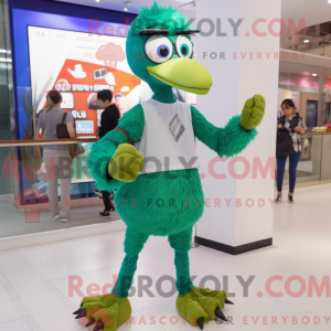Maskot karakter af en grøn...