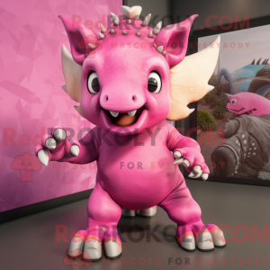 Maskottchen eines rosa...