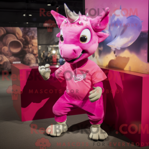 Maskottchen eines rosa...
