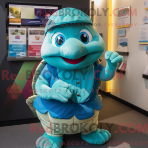 Mascot character of a Teal...
