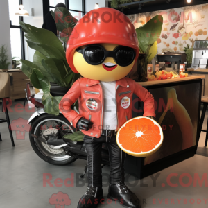 Mascottefiguur van een rode...
