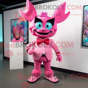 Mascot character of a Pink...