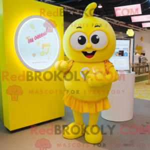 Maskot postava citronově...