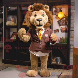 Mascot character of a Brown...