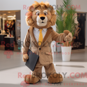 Mascot character of a Brown...