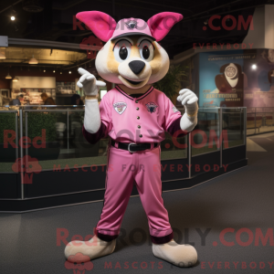 Mascot character of a Pink...