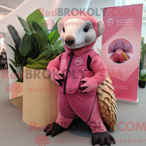 Mascot character of a Pink...