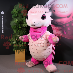 Mascot character of a Pink...