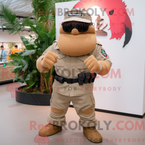 Mascot character of a Tan...