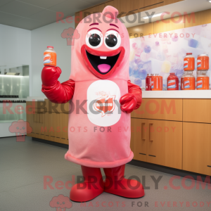 Maskotkarakter af en Pink...