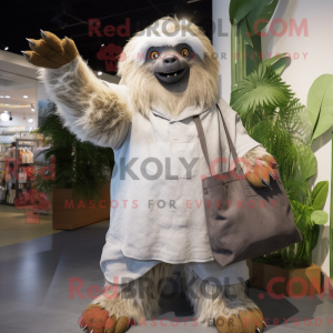Maskotkarakter av en grå...