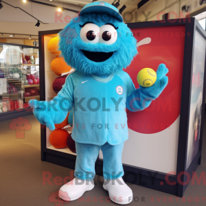 Maskottchenfigur eines Cyan...
