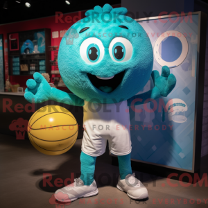 Mascot character of a Cyan...