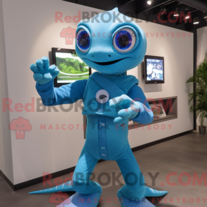 Mascot character of a Blue...