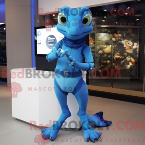 Mascot character of a Blue...