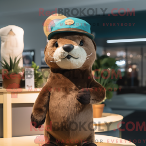 Mascot character of a Brown...