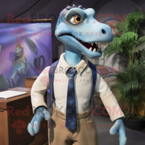 nan Dimorphodon mascot costume character dressed with a Poplin Shirt and Tie pins