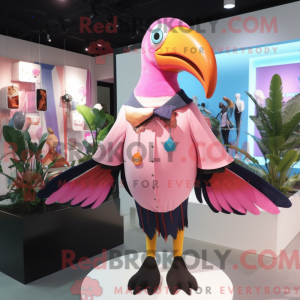 Mascot character of a Pink...