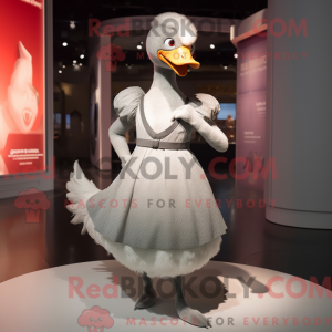 Maskot karakter af en grå...