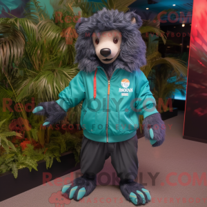 Mascot character of a Teal...