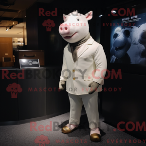 Maskot postava bílé...