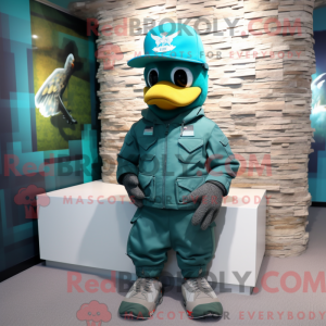 Mascot character of a Teal...