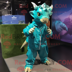 Mascot character of a Teal...