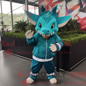 Mascot character of a Teal...
