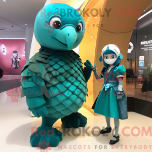 Mascot character of a Teal...