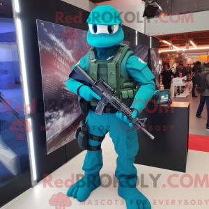 Maskotfigura z Teal Para...
