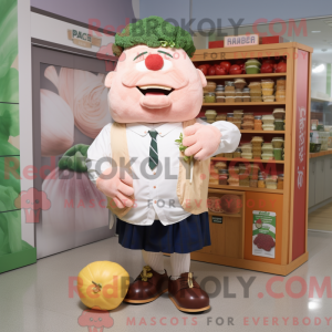 Maskot karakter af en Peach...