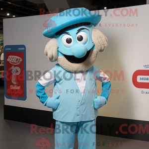Mascot character of a Cyan...