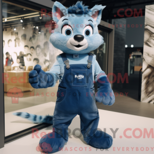 Maskot-karakter af en blå...