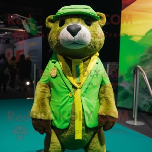 Lime Green Otter mascotte...