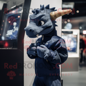 Navy Dragon maskot kostume...