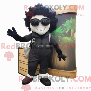 Mascot character of a Black Tooth Fairy dressed with a Cargo Pants and Sunglasses