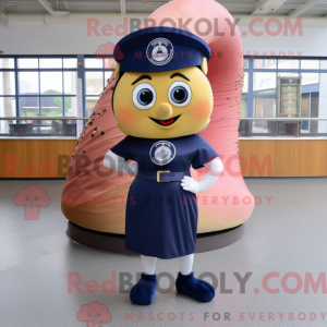 Mascot character of a Navy Donut dressed with a Wrap Skirt and Bracelet watches