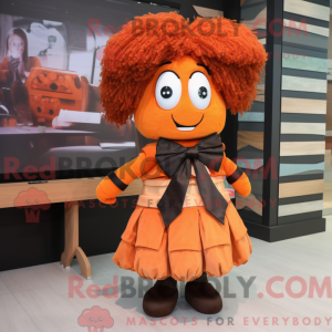Mascot character of a Rust Shepard'S Pie dressed with a Mini Dress and Bow ties