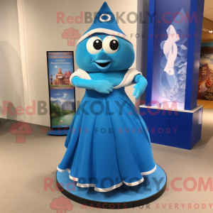 Mascot character of a Blue Hourglass dressed with a Maxi Skirt and Shoe clips