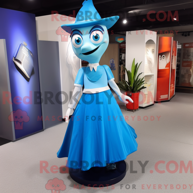 Mascot character of a Blue Hourglass dressed with a Maxi Skirt and Shoe clips