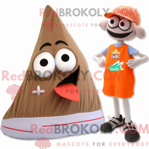 Mascot character of a Tan Aglet dressed with a Bikini and Shoe clips