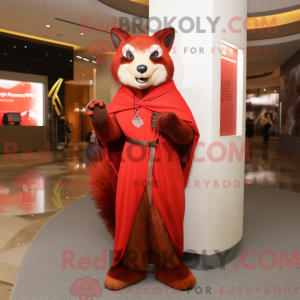 Mascot character of a Red Skunk dressed with a Sheath Dress and Shawls