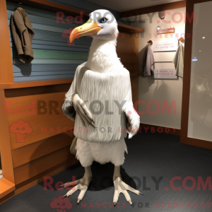 Mascot character of a Albatross dressed with a Sweater and Shoe clips