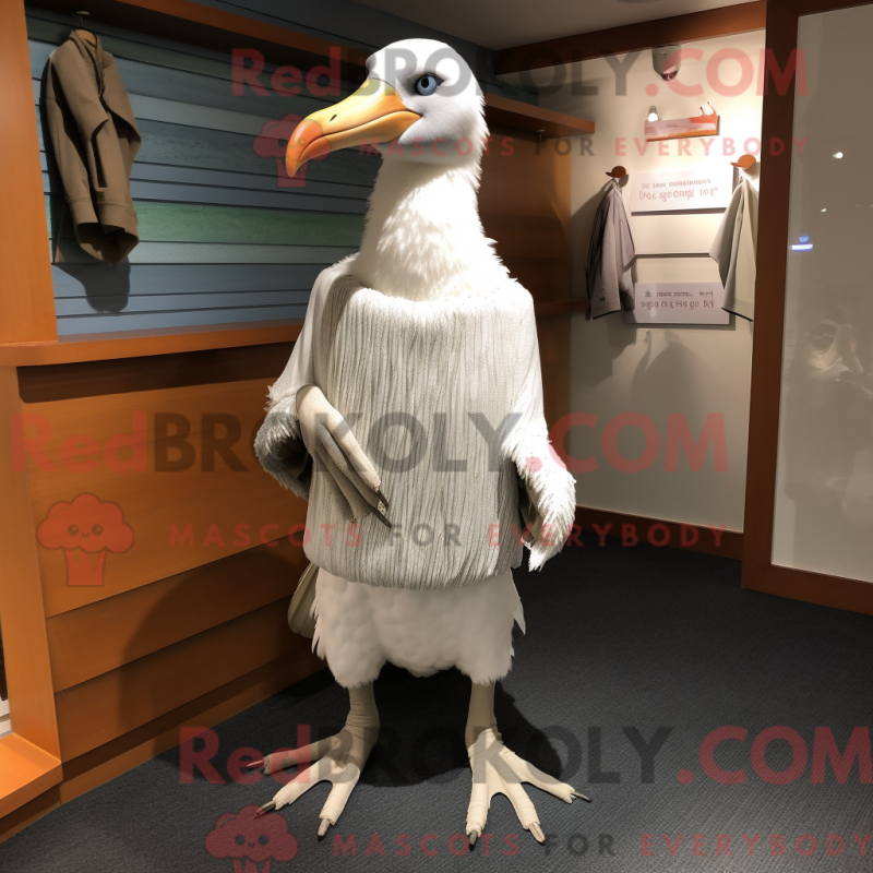 Mascot character of a Albatross dressed with a Sweater and Shoe clips