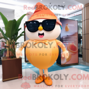 Mascot character of a Peach Hourglass dressed with a Bikini and Sunglasses