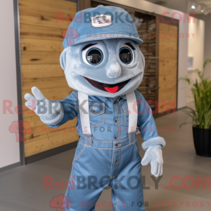 Mascot character of a Silver Aglet dressed with a Chambray Shirt and Headbands
