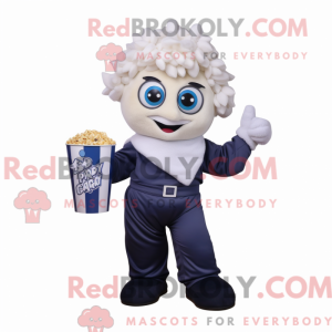 Mascot character of a Navy Pop Corn dressed with a Tank Top and Cummerbunds